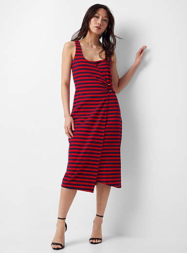 michael michael kors drop-waist stripe dress|Striped Stretch Belted Dress .